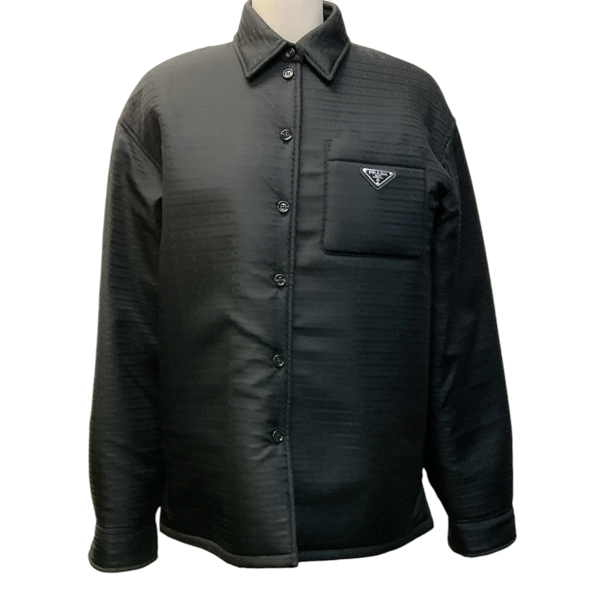 Prada Black Re-Nylon Triangle Logo Jacket