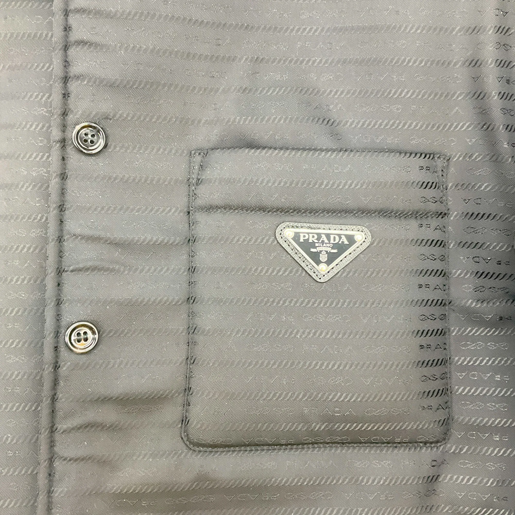Prada Black Re-Nylon Triangle Logo Jacket