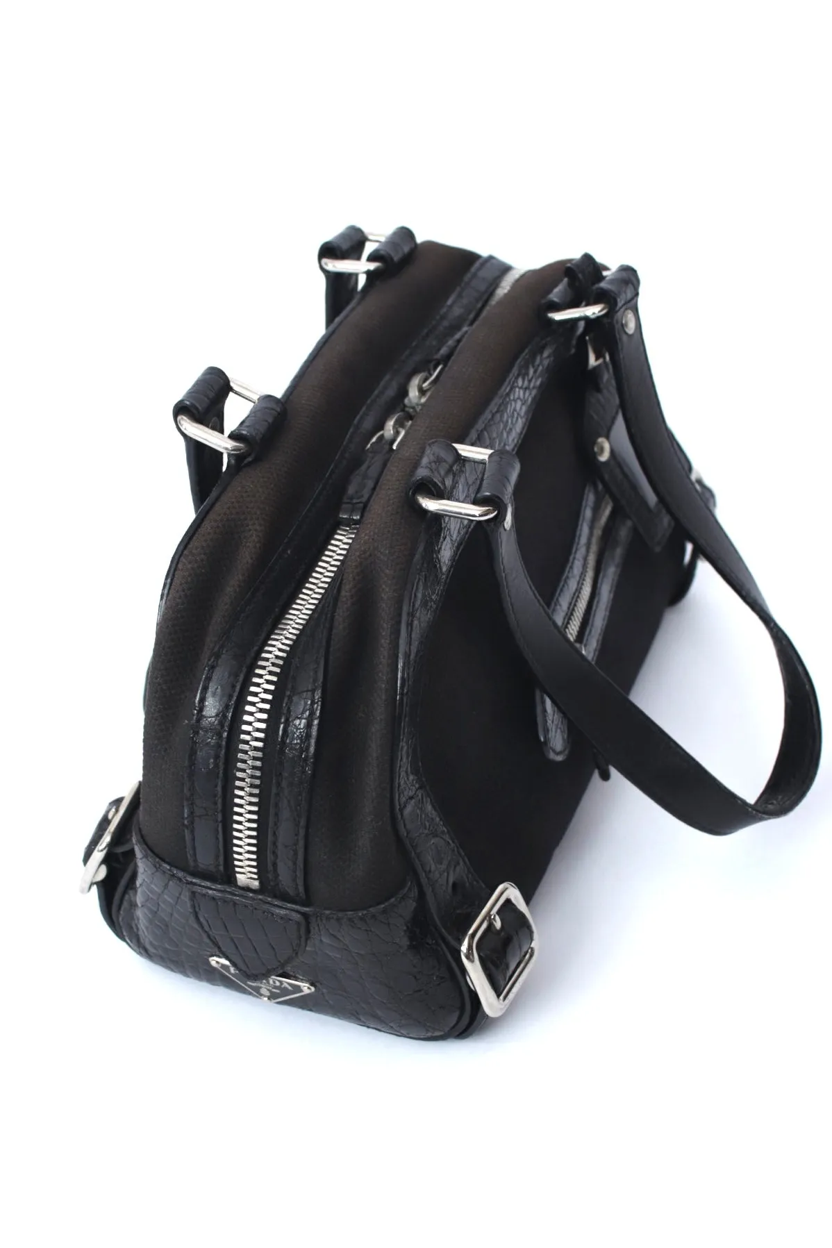 Prada Vitello Zipper Buckle Bag