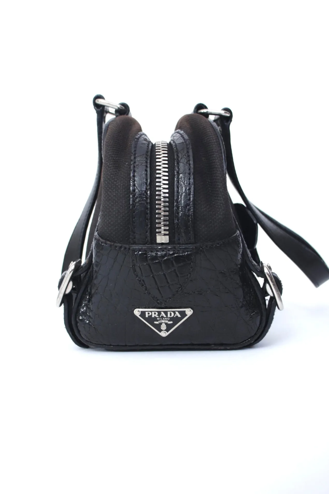 Prada Vitello Zipper Buckle Bag