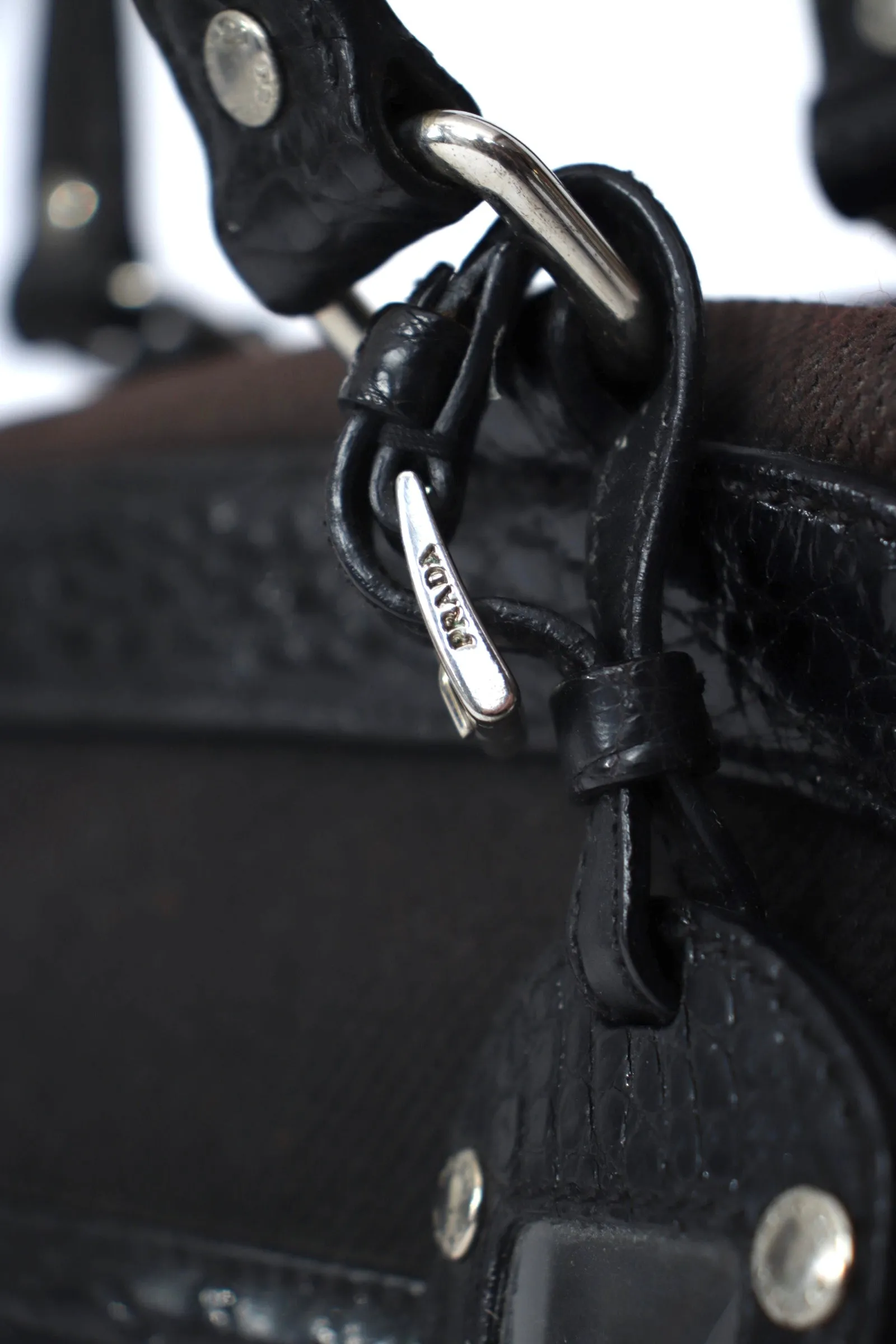 Prada Vitello Zipper Buckle Bag