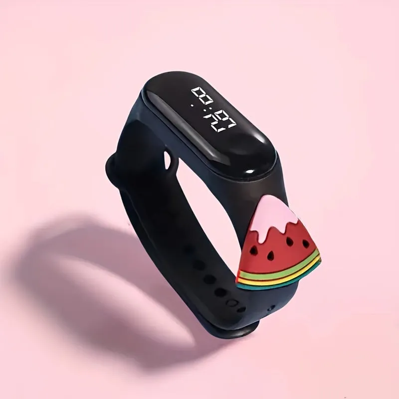 Preppy Style Digital Sports Watch for Kids – Black Non-Waterproof Silicone Strap , Digital Oval Dial, Electronic Movement, Suitable for Teens Over 15 Years Old – Ideal Gift FS