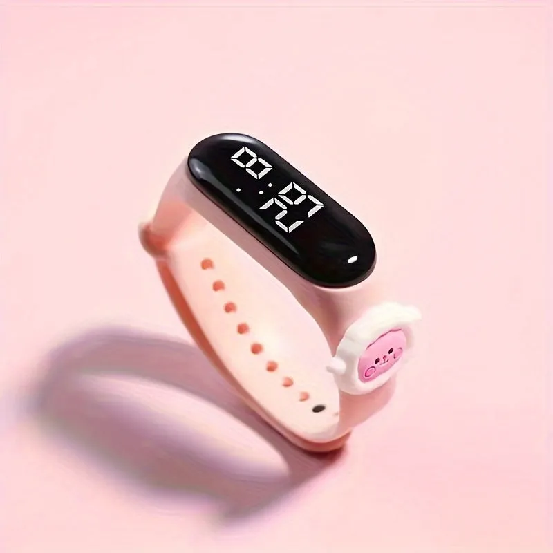 Preppy Style Digital Sports Watch for Kids – Black Non-Waterproof Silicone Strap , Digital Oval Dial, Electronic Movement, Suitable for Teens Over 15 Years Old – Ideal Gift FS