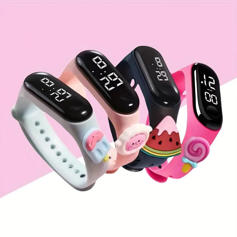 Preppy Style Digital Sports Watch for Kids – Black Non-Waterproof Silicone Strap , Digital Oval Dial, Electronic Movement, Suitable for Teens Over 15 Years Old – Ideal Gift FS