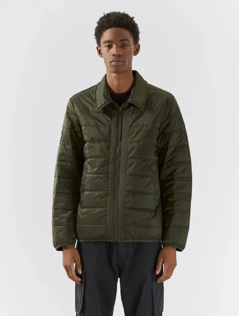 Pretty Green Modular Quilted Jacket Khaki