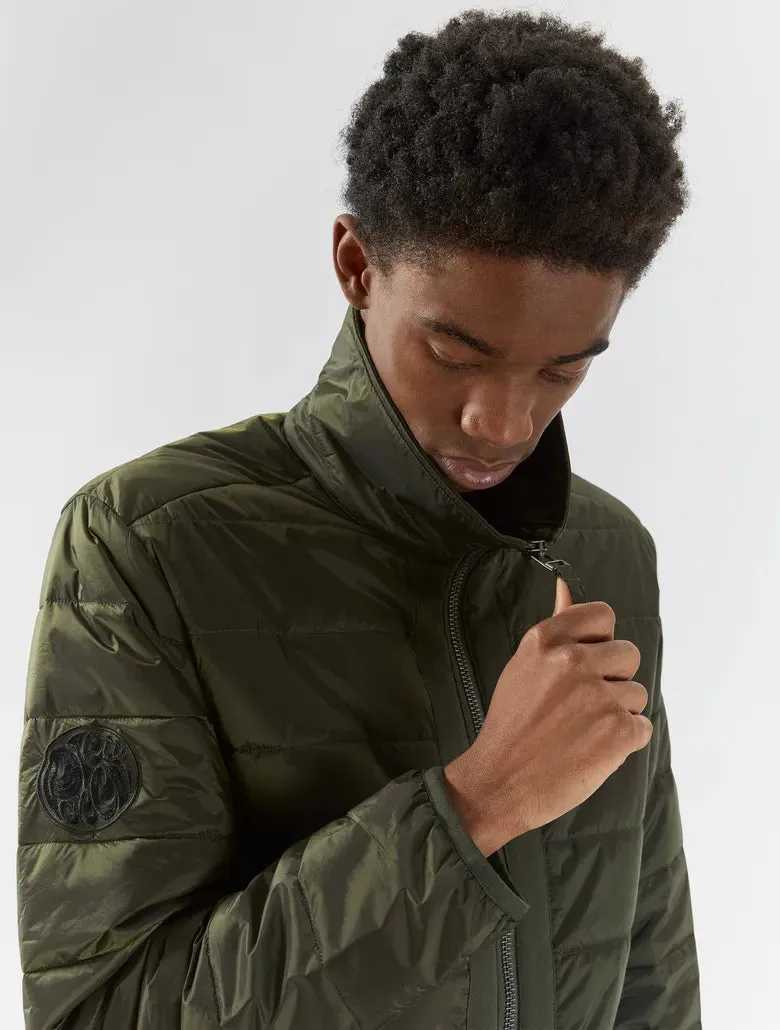Pretty Green Modular Quilted Jacket Khaki