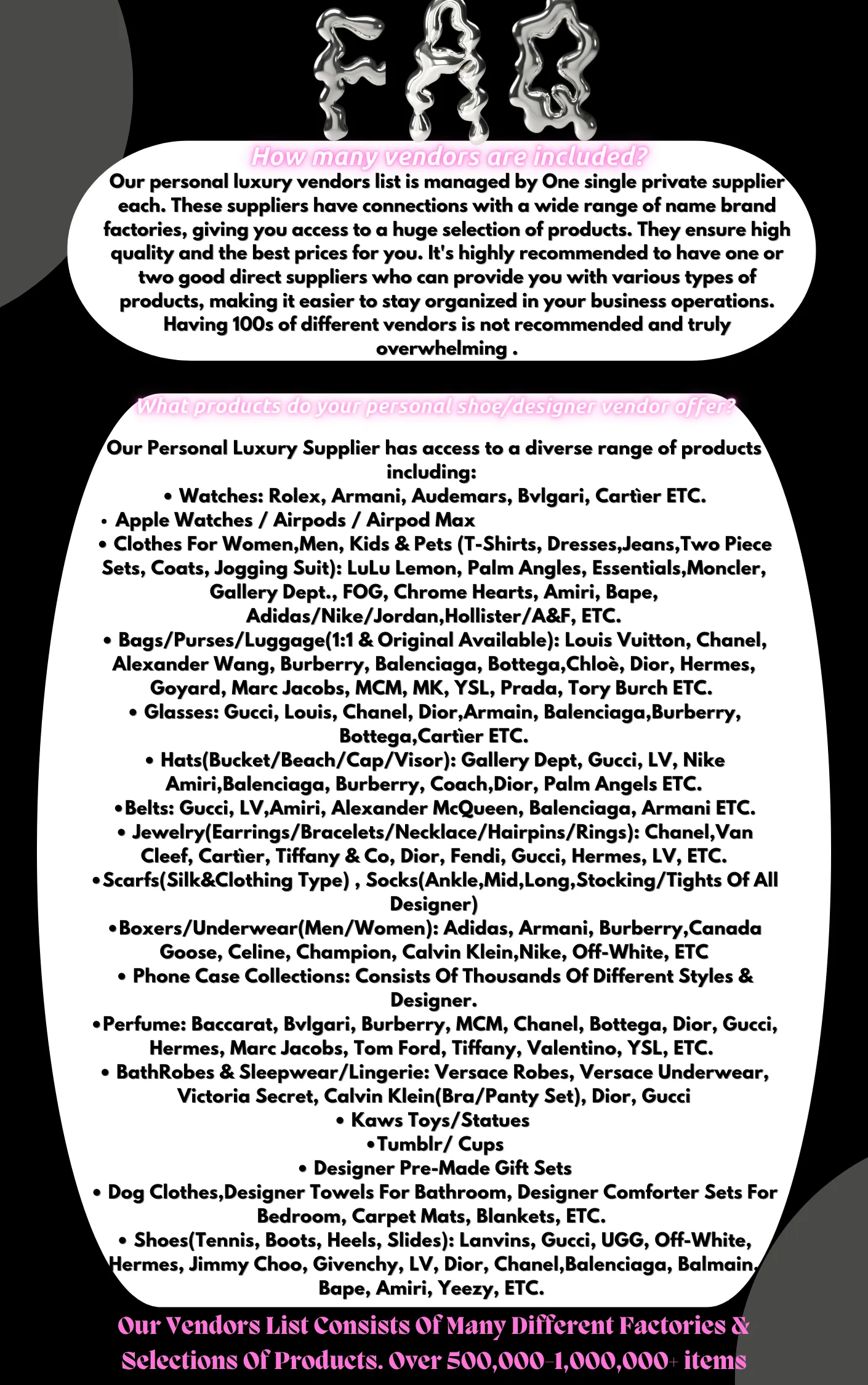 ‘Private Luxury Vendors List’ : Lifetime Access To The Plug 🔌