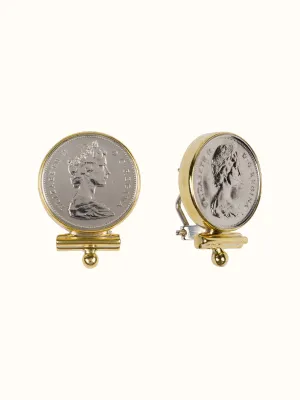Queen Elizabeth Silver Coin Earrings