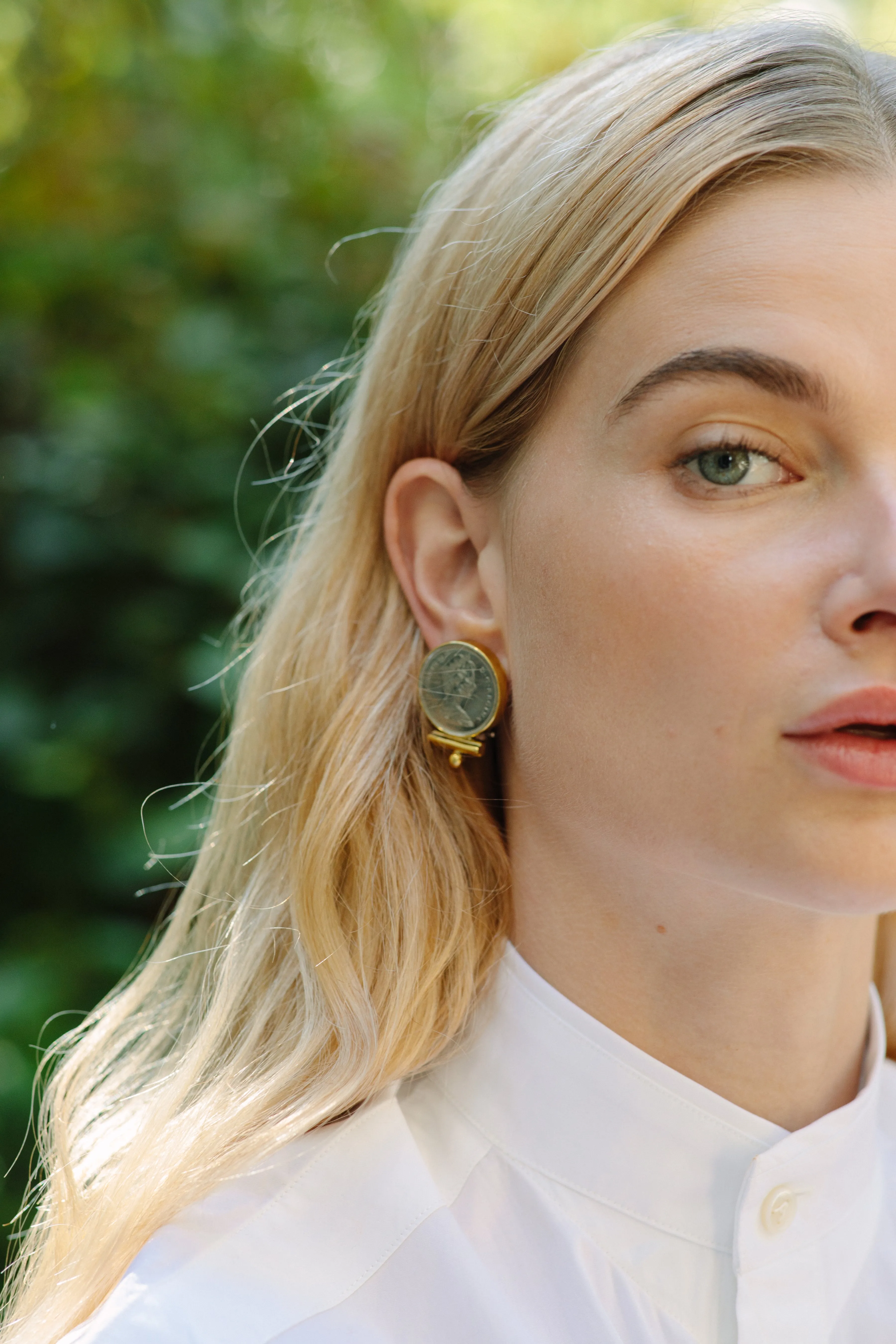 Queen Elizabeth Silver Coin Earrings