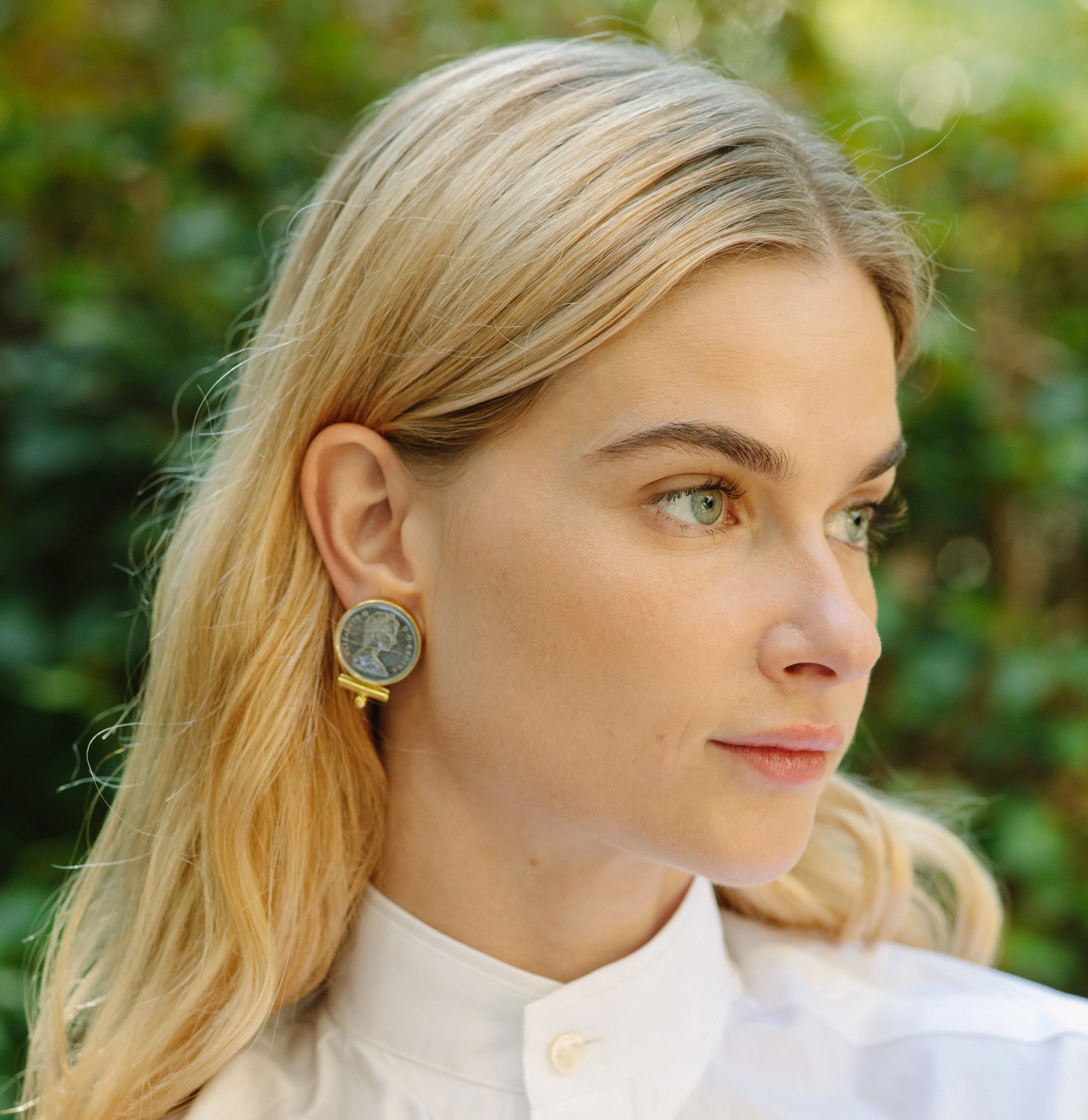 Queen Elizabeth Silver Coin Earrings