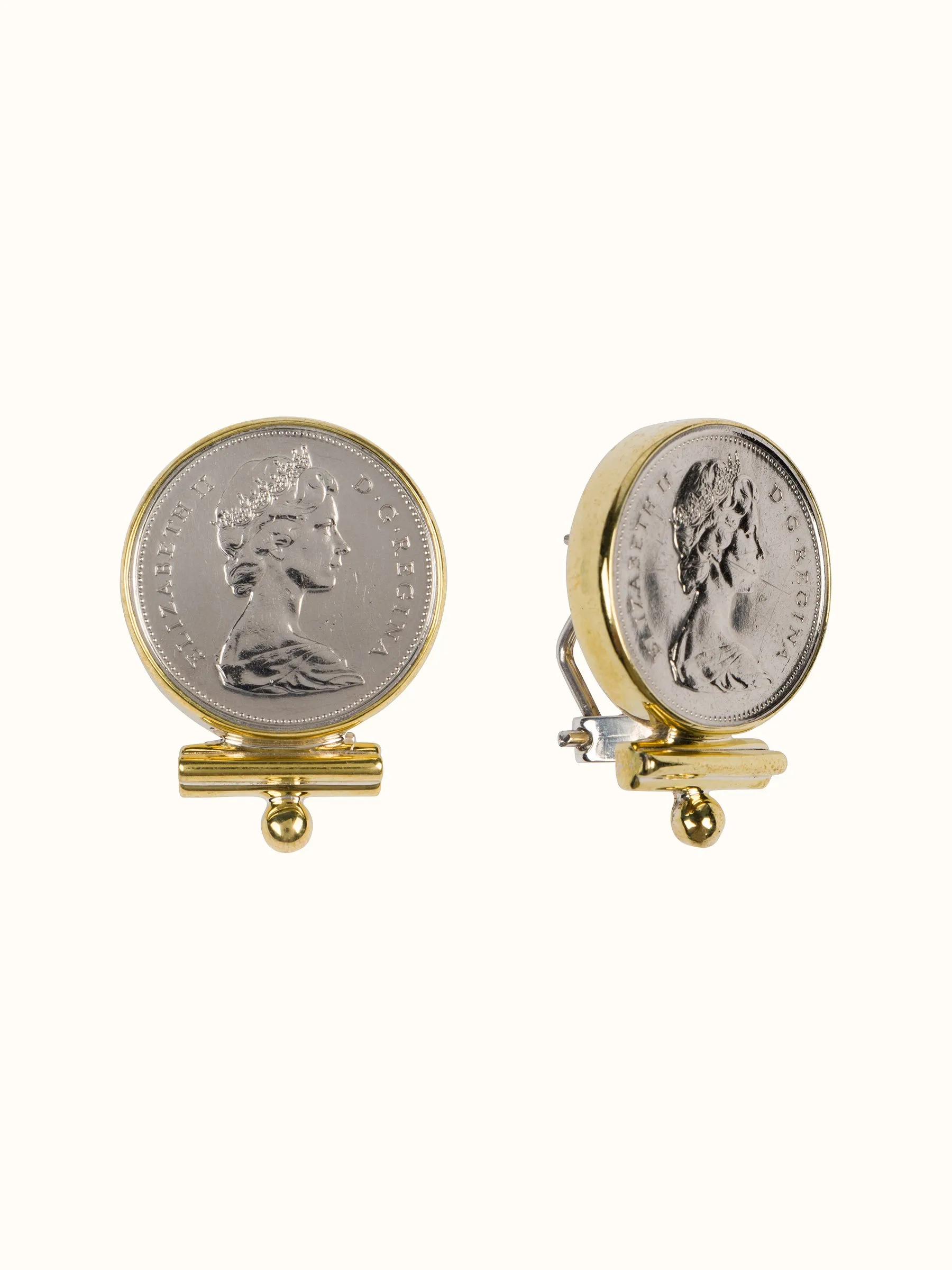 Queen Elizabeth Silver Coin Earrings