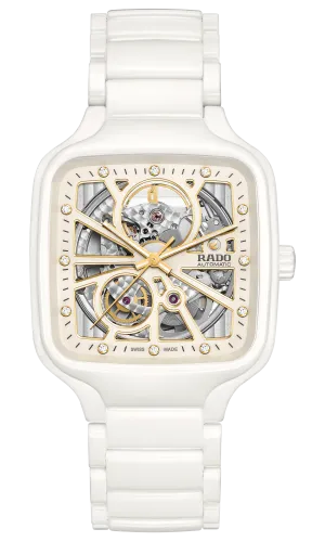 RADO True Square Automatic Open Heart White Ceramic Unisex Watch R27073702