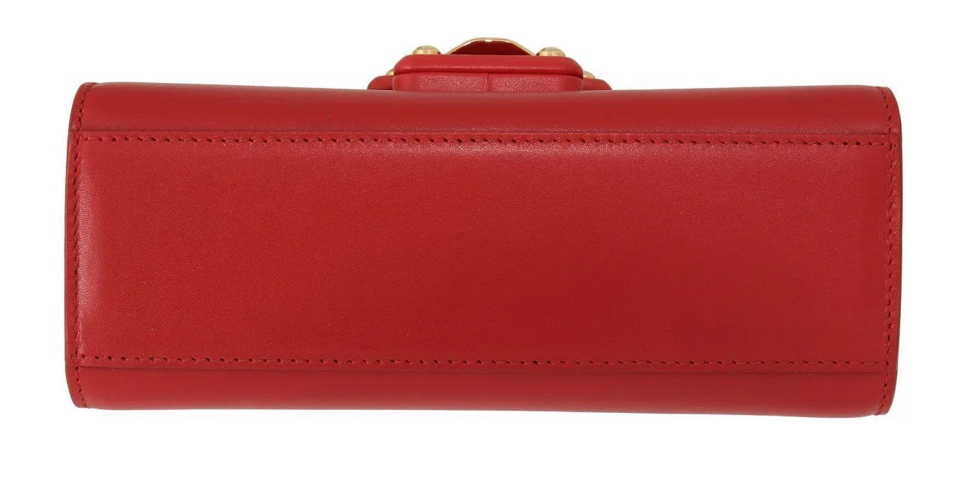 Red Leather LUCIA Shoulder Messenger Bag