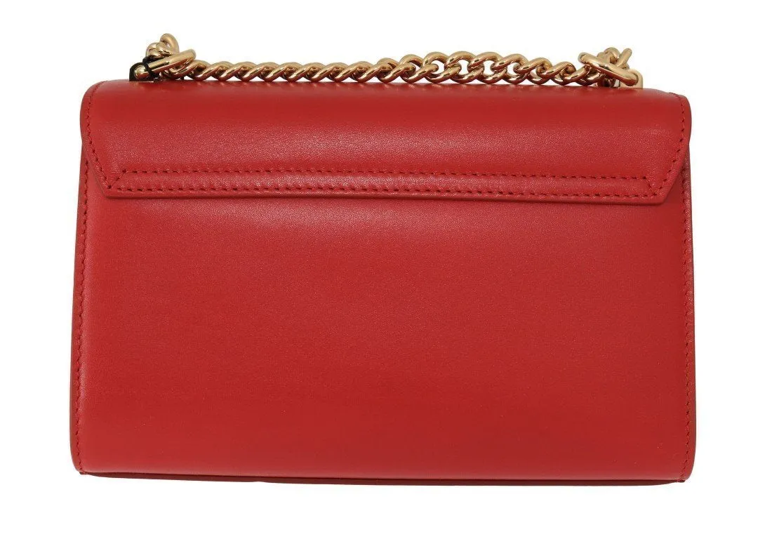 Red Leather LUCIA Shoulder Messenger Bag