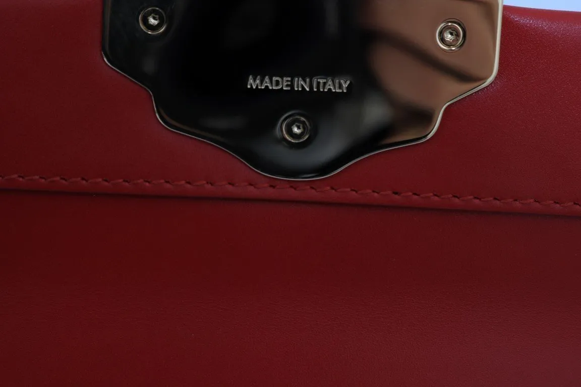 Red Leather LUCIA Shoulder Messenger Bag