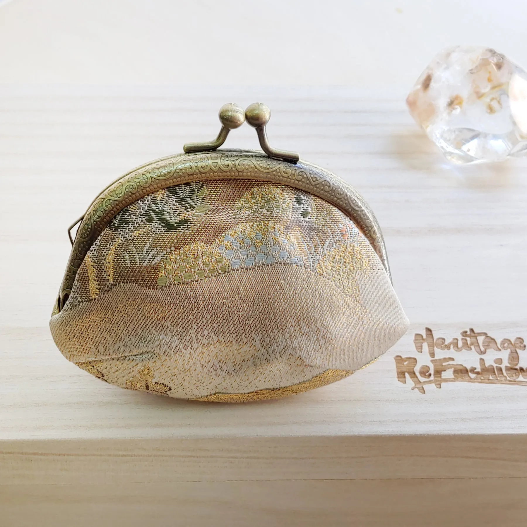 Refashioned Kimono Coin Purse | Pine Forest