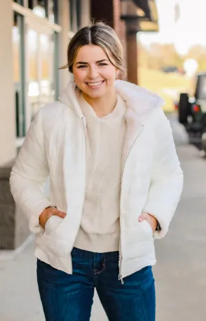 Reversible Puffer Jacket in White
