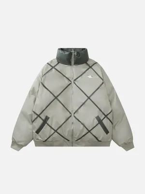 Rimiro - Plaid Leather Winter Coat