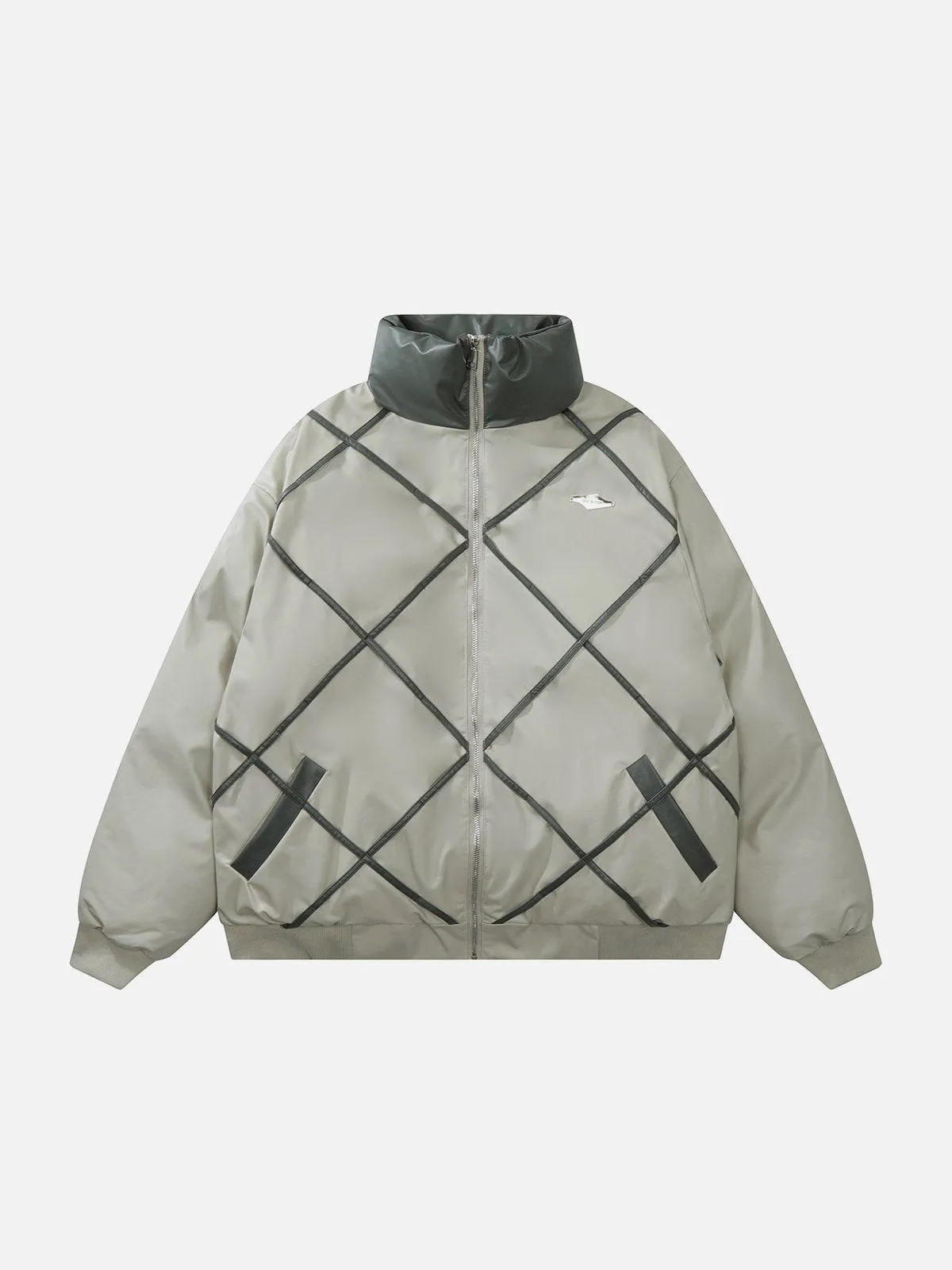 Rimiro - Plaid Leather Winter Coat