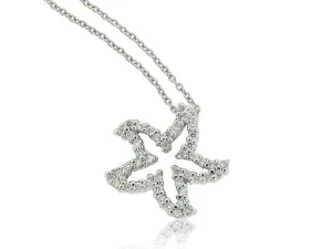 ROBERTO COIN 18K WHITE GOLD 0.21CT SI/G DIAMOND STARFISH PENDANT FROM THE TINY TREASURES COLLECTION
