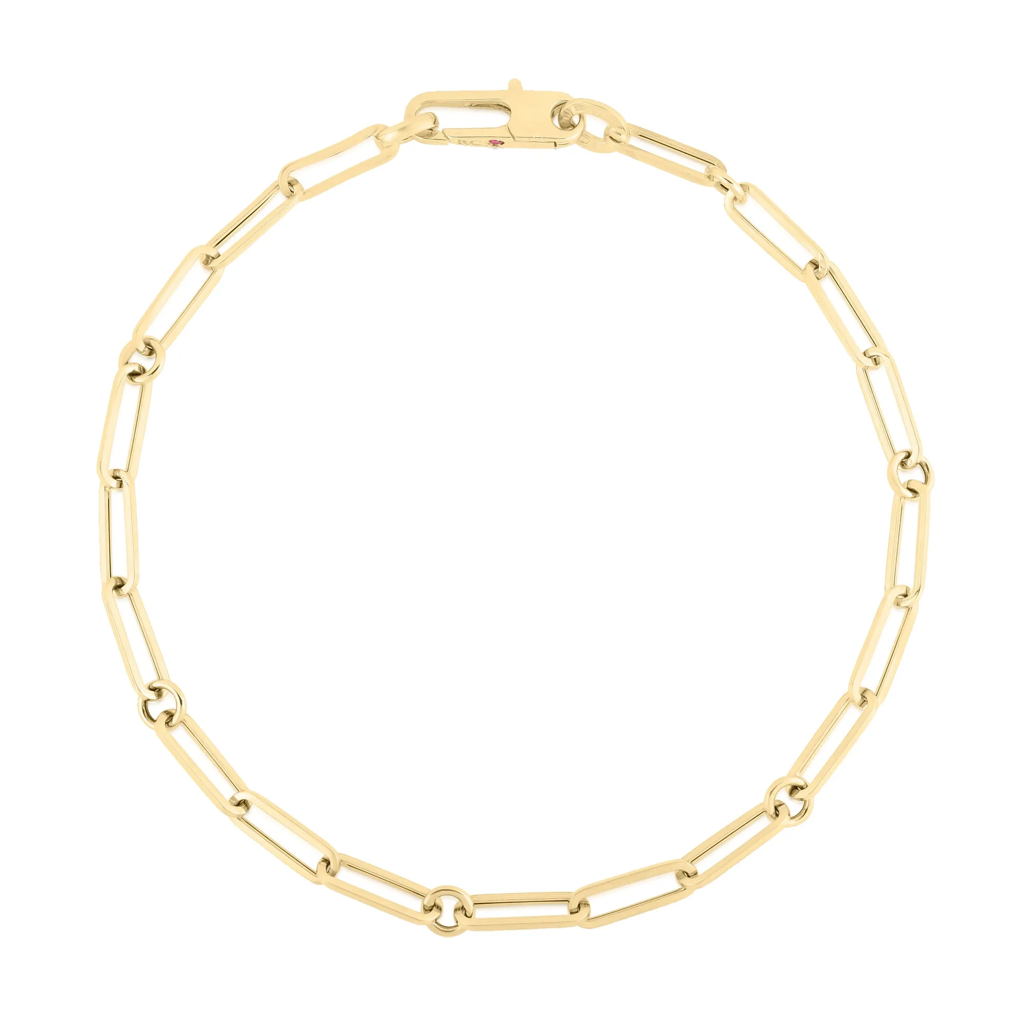 Roberto Coin 18K Yellow Gold Designer Gold Paperclip & Round Link Bracelet