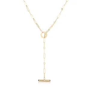 Roberto Coin 18K Yellow Gold Lariat Paperclip Necklace