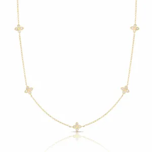 Roberto Coin 18k Yellow Gold Love By The Inch 5 Station 19" Necklace (D=.22)