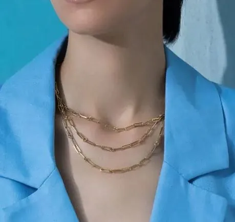 Roberto Coin 18K Yellow Gold Triple Strand Diamond Accent Necklace