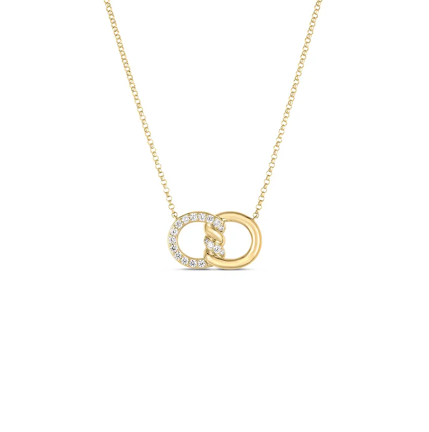 Roberto Coin Cialoma Yellow Gold Diamond Twist Necklace