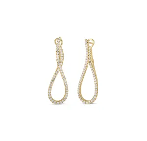 Roberto Coin Classic Diamond Yellow Gold Swirl Earrings