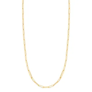 Roberto Coin Designer Gold 18K Yellow Gold Alternating Size Paperclip Link Chain, 34"