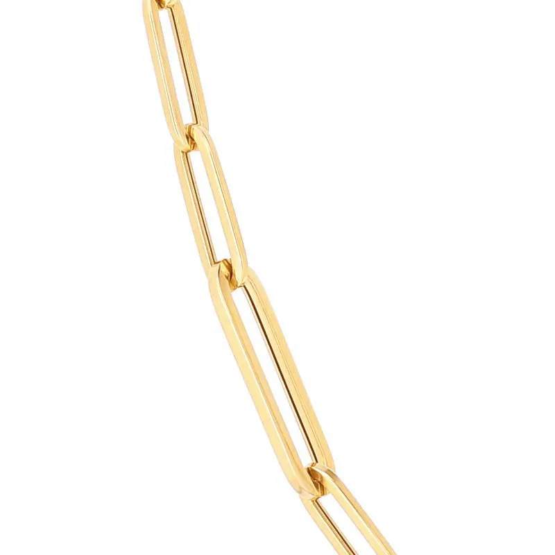 Roberto Coin Designer Gold 18K Yellow Gold Alternating Size Paperclip Link Chain, 34"