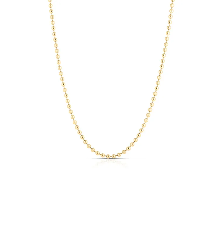 Roberto Coin Designer Gold 18K Yellow Gold Large Bead Chain Necklace
