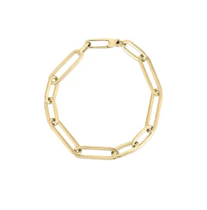 Roberto Coin Designer Gold 18K Yellow Gold Oval Link Paperclip Bracelet