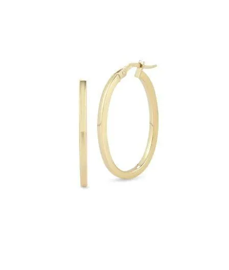 Roberto Coin Designer Gold 18K Yellow Gold Small Oval Hoop Earrings
