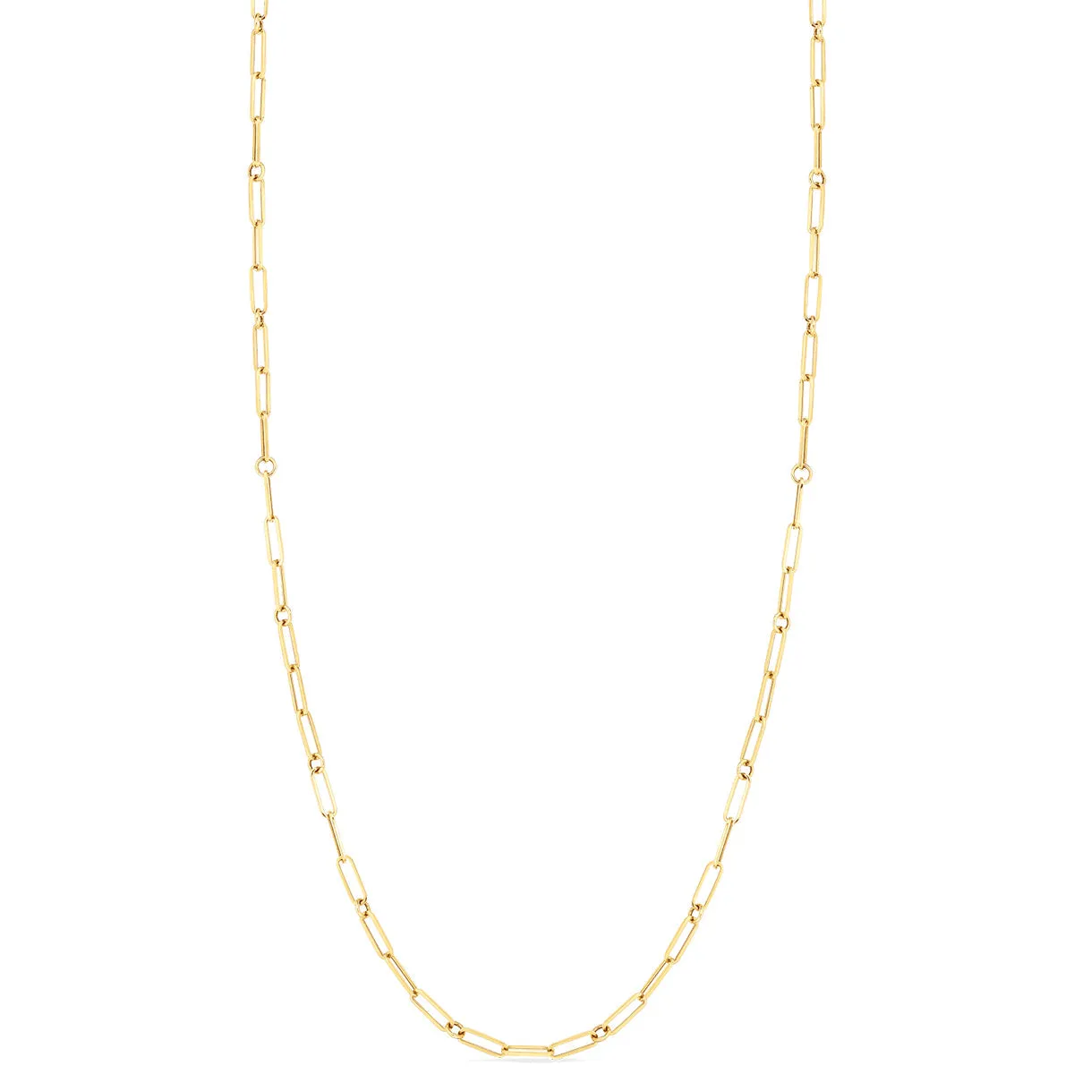 Roberto Coin Designer Gold Paperclip & Round Link Chain Necklace
