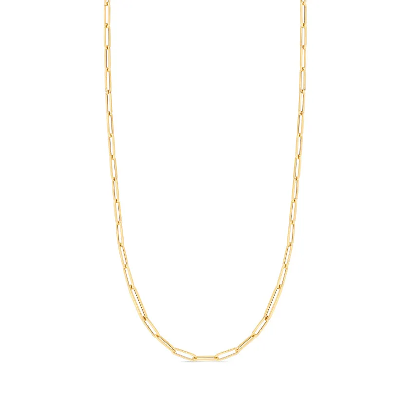 Roberto Coin Designer Gold Paperclip Link Chain, 34"