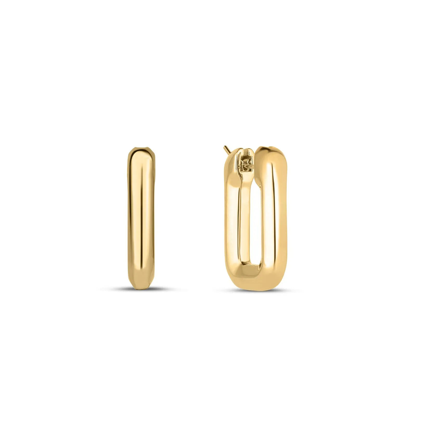 Roberto Coin Designer Gold Small Square Hoop Earrings