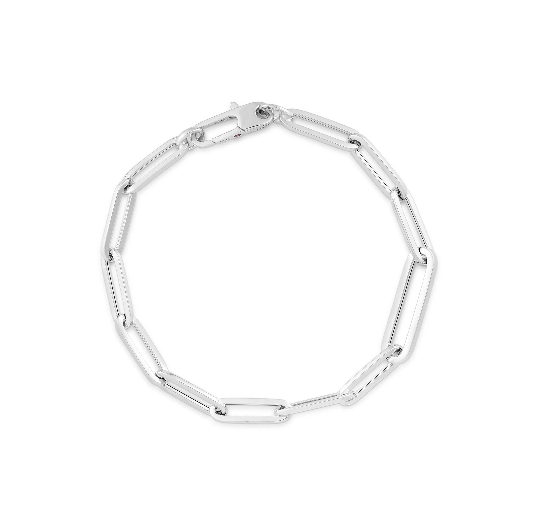Roberto Coin Designer Gold White Gold Paperclip Link Bracelet, 7"