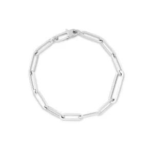 Roberto Coin Designer Gold White Gold Paperclip Link Bracelet, 7"