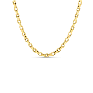 Roberto Coin Designer Gold Yellow Gold Square Link Chain Necklace