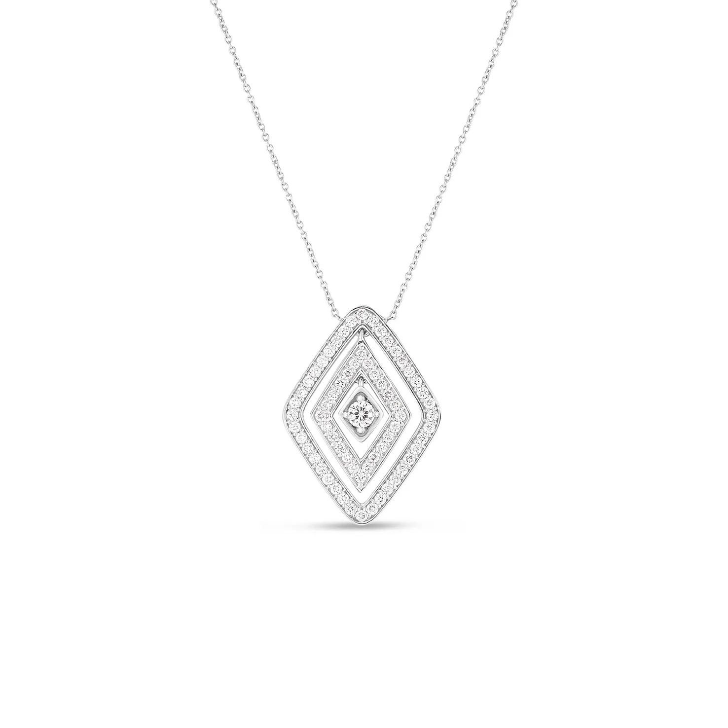 Roberto Coin Diamante White Gold Large Diamond Pendant