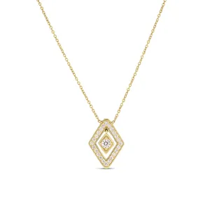 Roberto Coin Diamante Yellow Gold Small Diamond Pendant Necklace