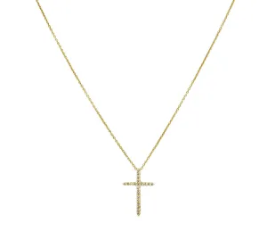 Roberto Coin Diamond 18 Karat Gold Cross Pendant Necklace