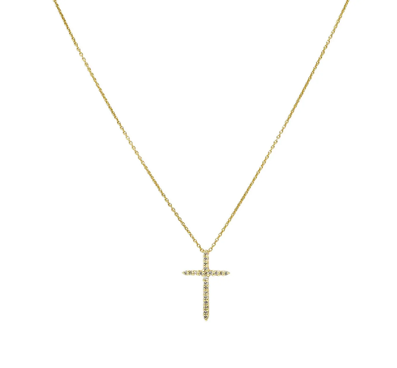 Roberto Coin Diamond 18 Karat Gold Cross Pendant Necklace