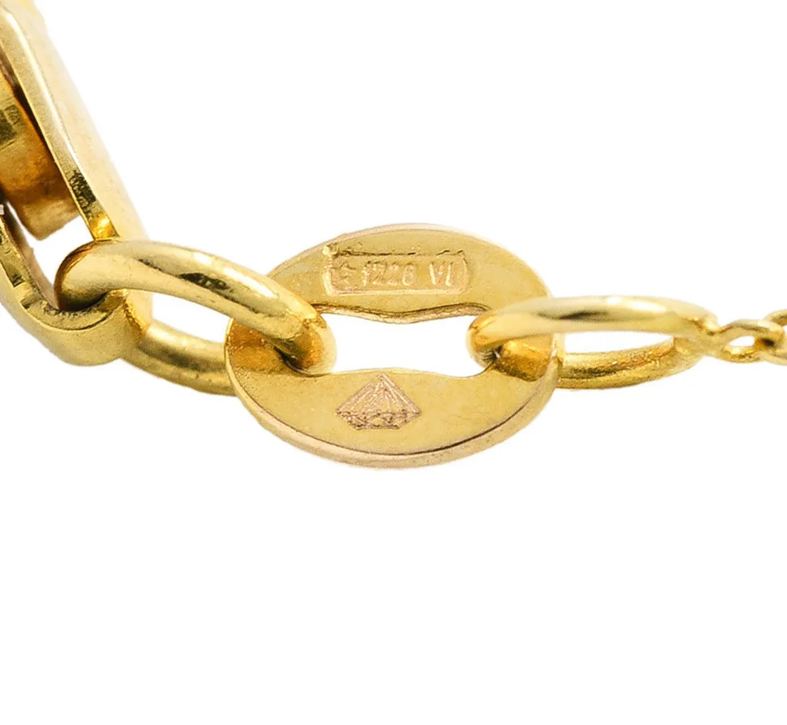 Roberto Coin Diamond 18 Karat Gold Cross Pendant Necklace