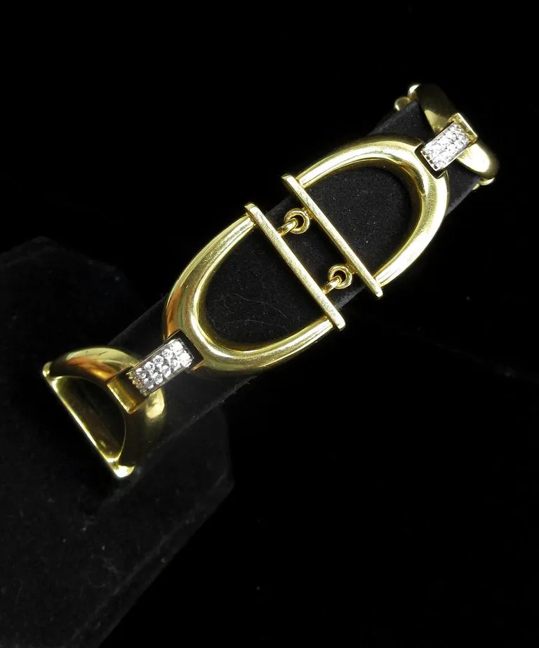 ROBERTO COIN Diamond Bracelet 18 Karat White and Yellow Gold