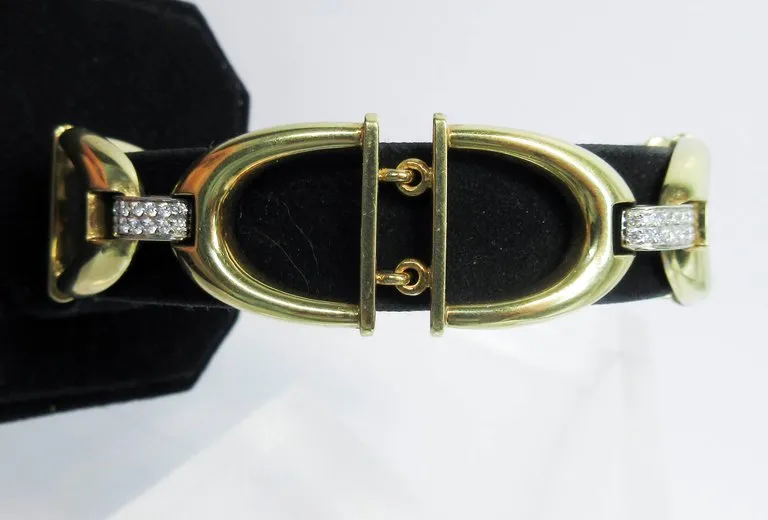 ROBERTO COIN Diamond Bracelet 18 Karat White and Yellow Gold