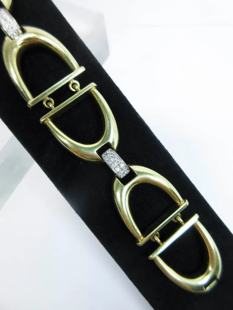 ROBERTO COIN Diamond Bracelet 18 Karat White and Yellow Gold