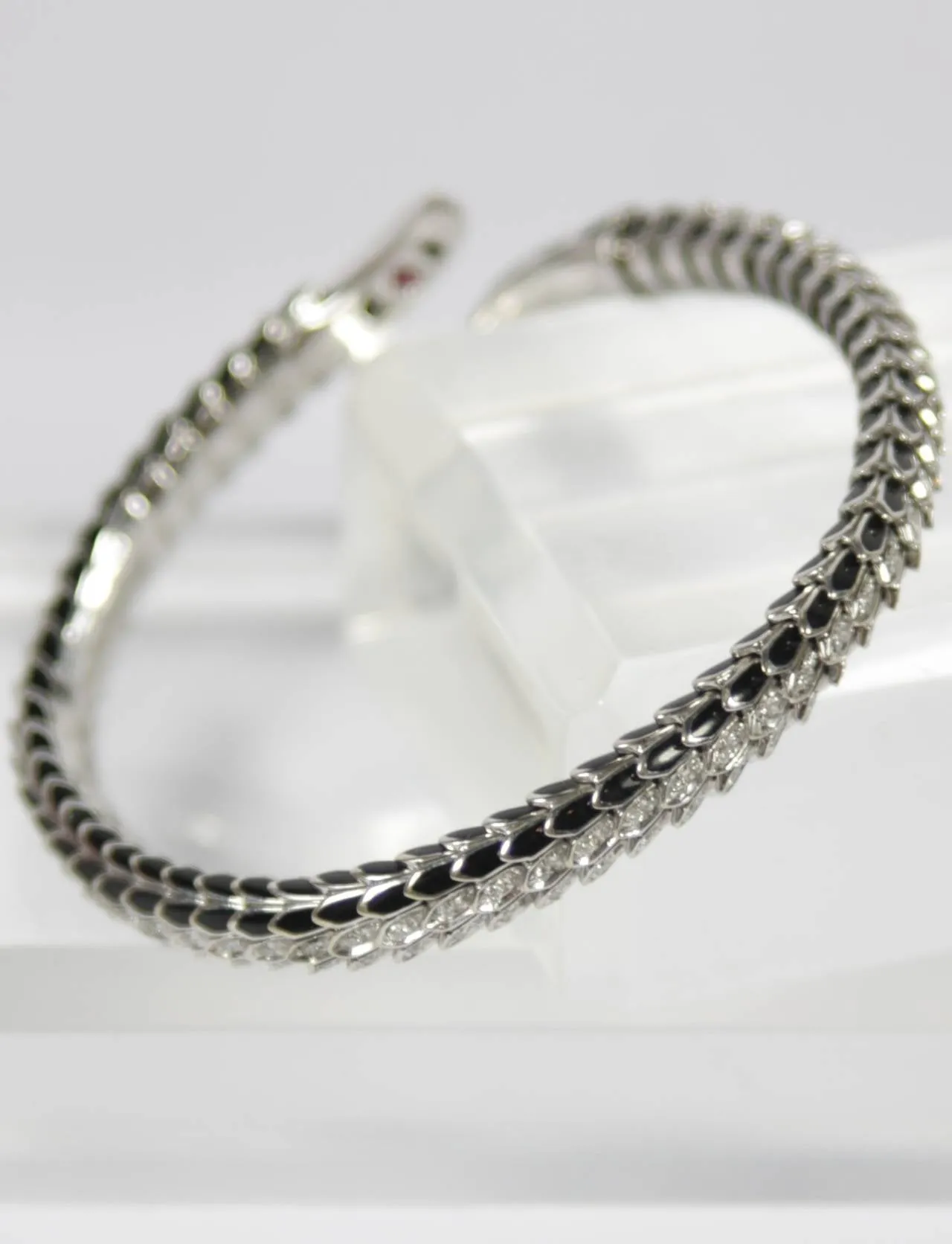 ROBERTO COIN Diamond Pave Gold Snake Wrap Cuff Bracelet